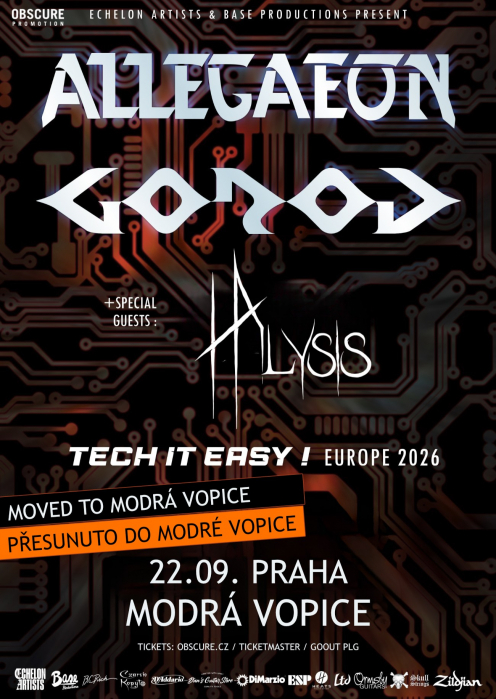 ALLEGAEON, GOROD, HALYSIS - Praha