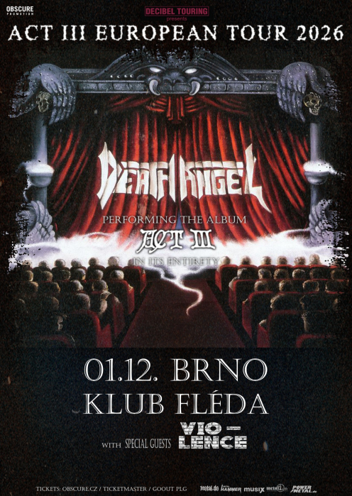 DEATH ANGEL, VIO-LENCE, support - Brno