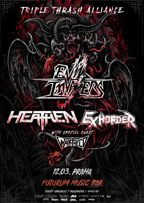 EVIL INVADERS, EXHORDER, HEATHEN, WARFIELD - Praha