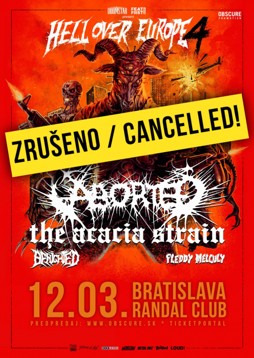 Hell Over Europe 2021 - ABORTED, THE ACACIA STRAIN, BENIGHTED + zrušené / cancelled!