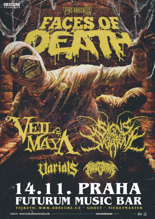 PINS & KNUCKLES FACES OF DEATH TOUR 2024: VEIL OF MAYA, SIGNS OF THE SWARM, VARIALS, TO THE GRAVE