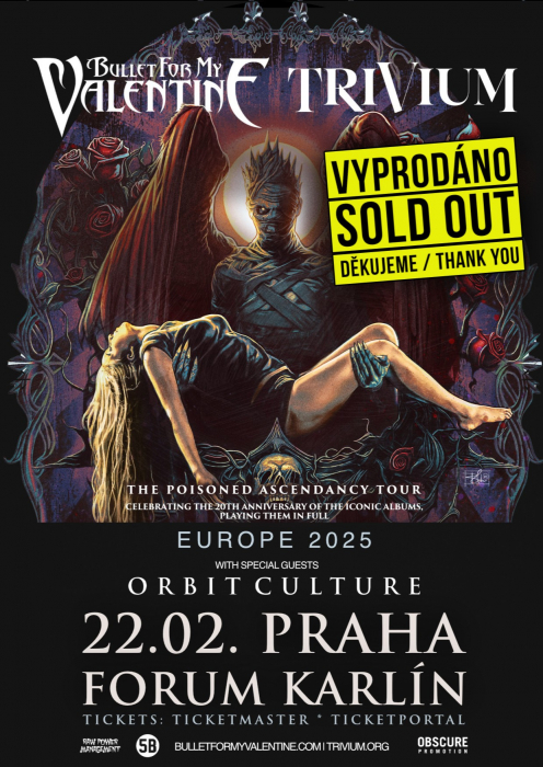 BULLET FOR MY VALENTINE, TRIVIUM, ORBIT CULTURE - Praha - SOLD OUT / VYPRODÁNO