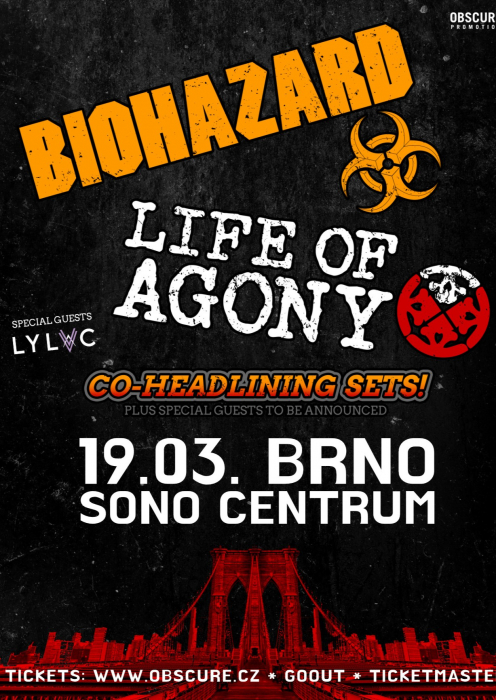 BIOHAZARD & LIFE OF AGONY, LYLVC - Brno