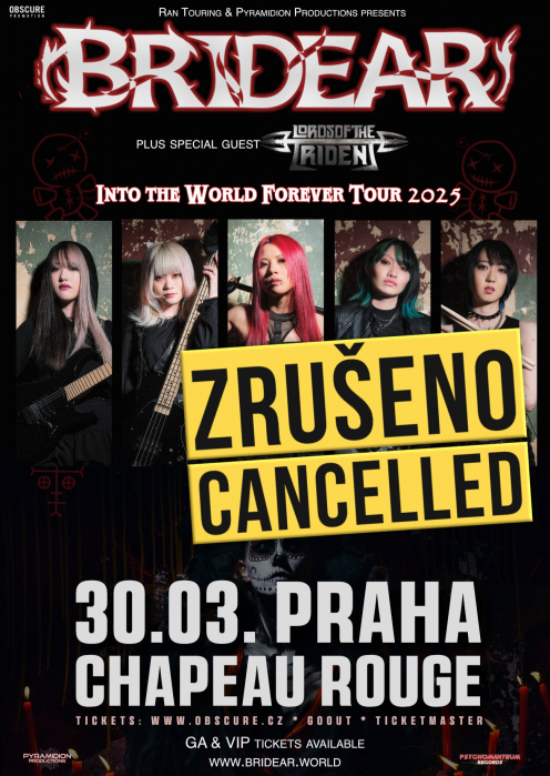 BRIDEAR, Lords Of The Trident - ZRUŠENO / CANCELLED - Praha