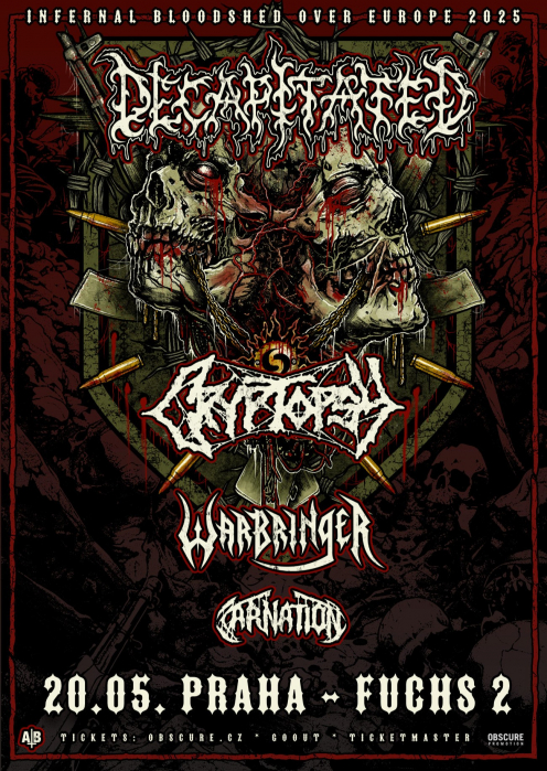 DECAPITATED, CRYPTOPSY, WARBRINGER, CARNATION - Praha ...