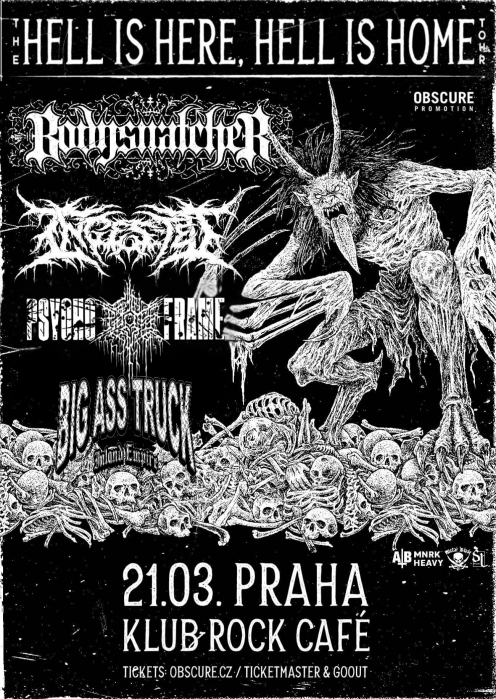 BODYSNATCHER, INGESTED, PSYCHO-FRAME, BIG ASS TRUCK - Praha